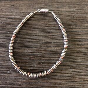 Handmade metallic beaded bracelet